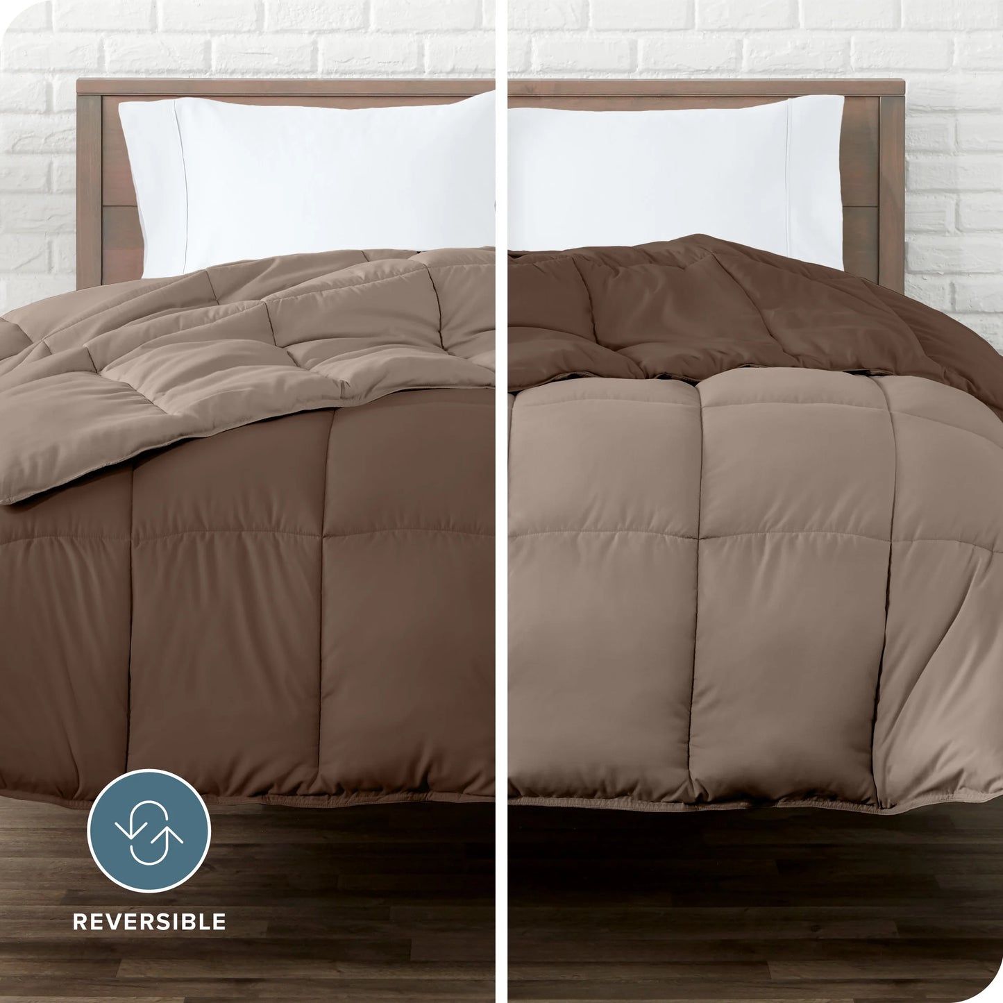 Transform Your Sleep Experience with the Luxurious 1800 Collection Reversible Down Alternative Comforter in Rich Cocoa/Taupe - King/Cal King