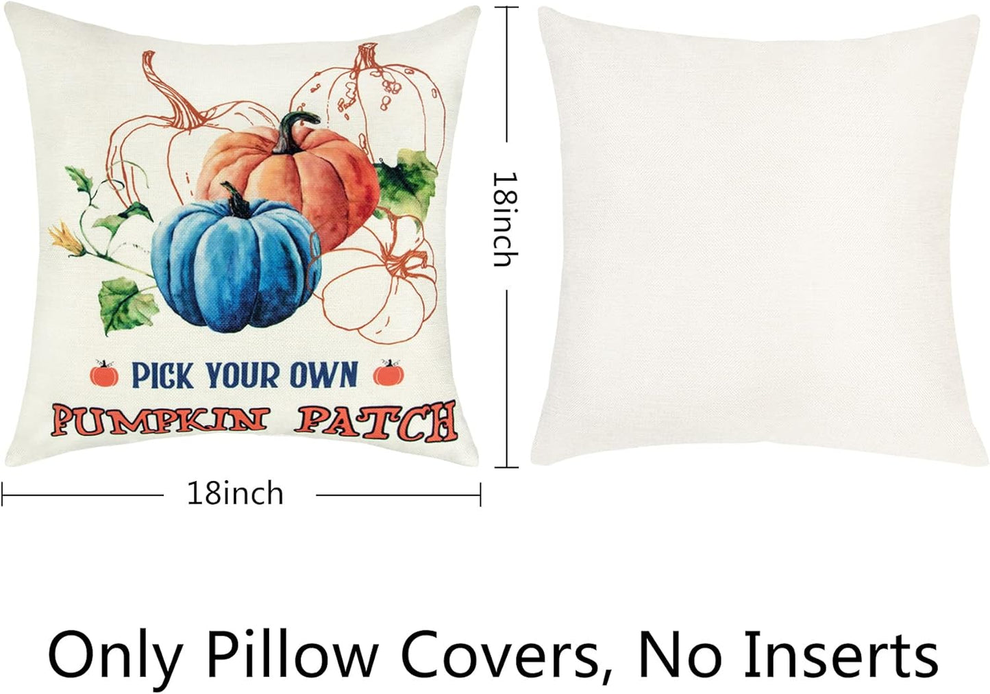 Fall Pillow Covers 18X18 Set of 4, Autumn Fall Outdoor Pillows Harvest Truck Maple Leaves Farmhouse Thanksgiving Fall Throw Pillows for Sofa Couch Room Decor