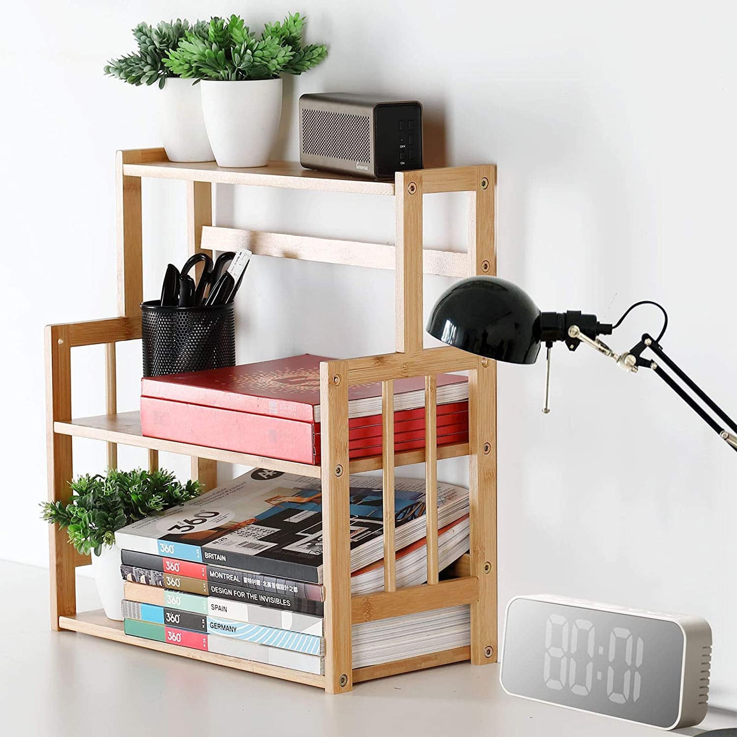 Stylish Bamboo Spice Rack Organizer - 3 Tier Adjustable Kitchen Countertop Shelf for Ultimate Storage Solutions