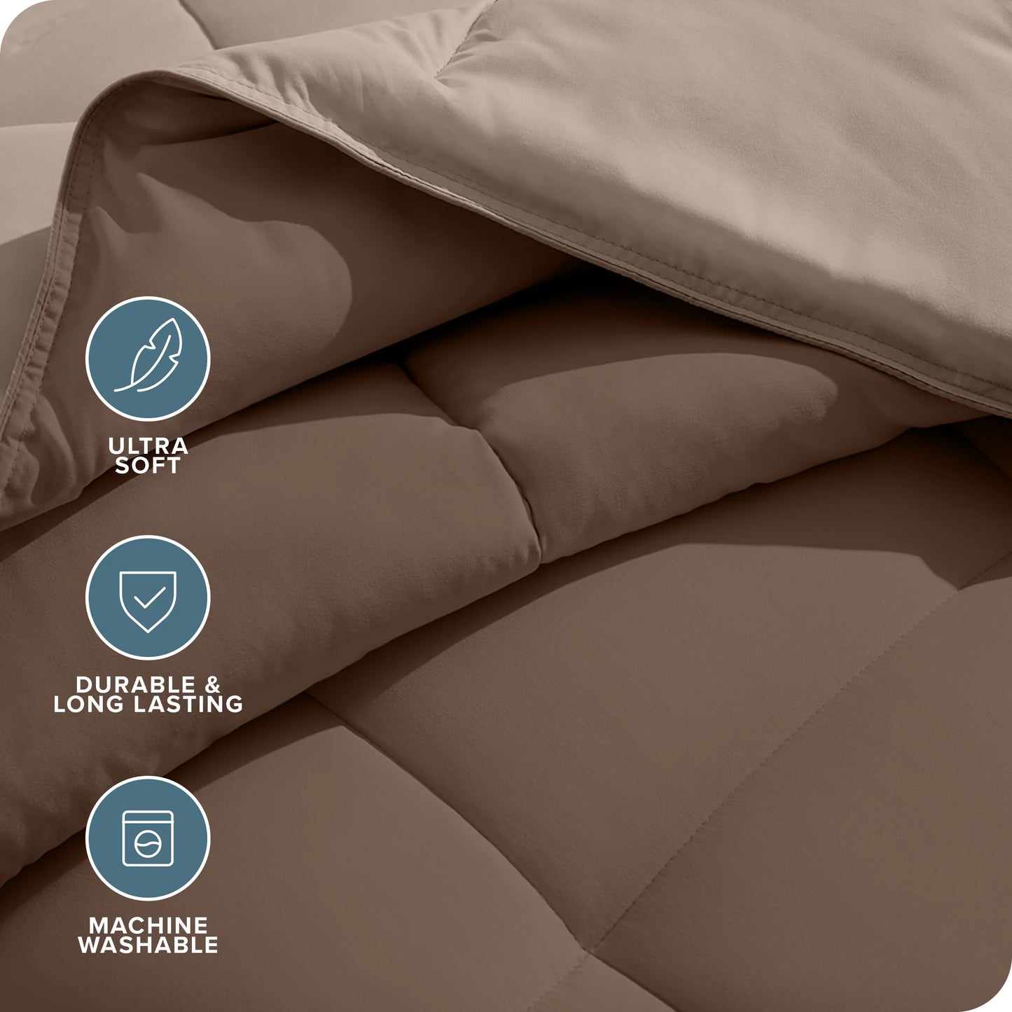 Transform Your Sleep Experience with the Luxurious 1800 Collection Reversible Down Alternative Comforter in Rich Cocoa/Taupe - King/Cal King