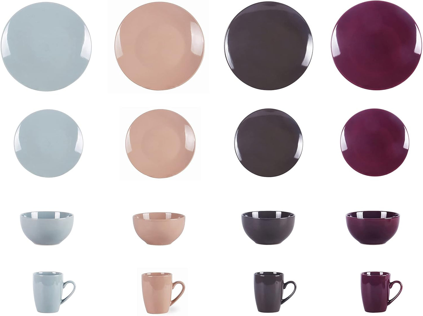 Elevate Your Dining Experience with the Autumn Foliage Color Wave 16-Piece Stoneware Dinnerware Set