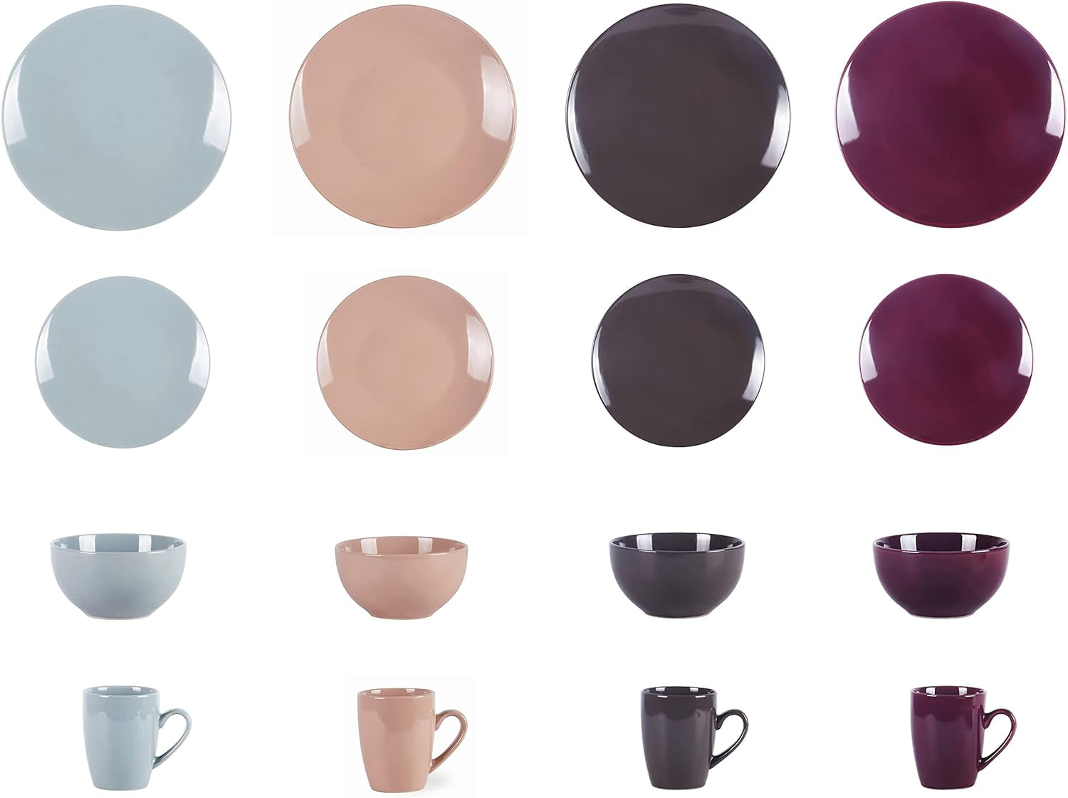 Elevate Your Dining Experience with the Autumn Foliage Color Wave 16-Piece Stoneware Dinnerware Set