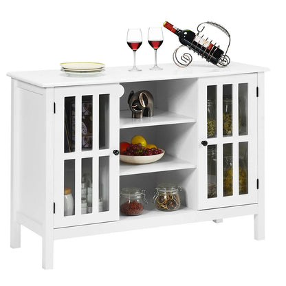 Stylish White Wood TV Stand - Elegant Entertainment Center for TVs Up to 50"