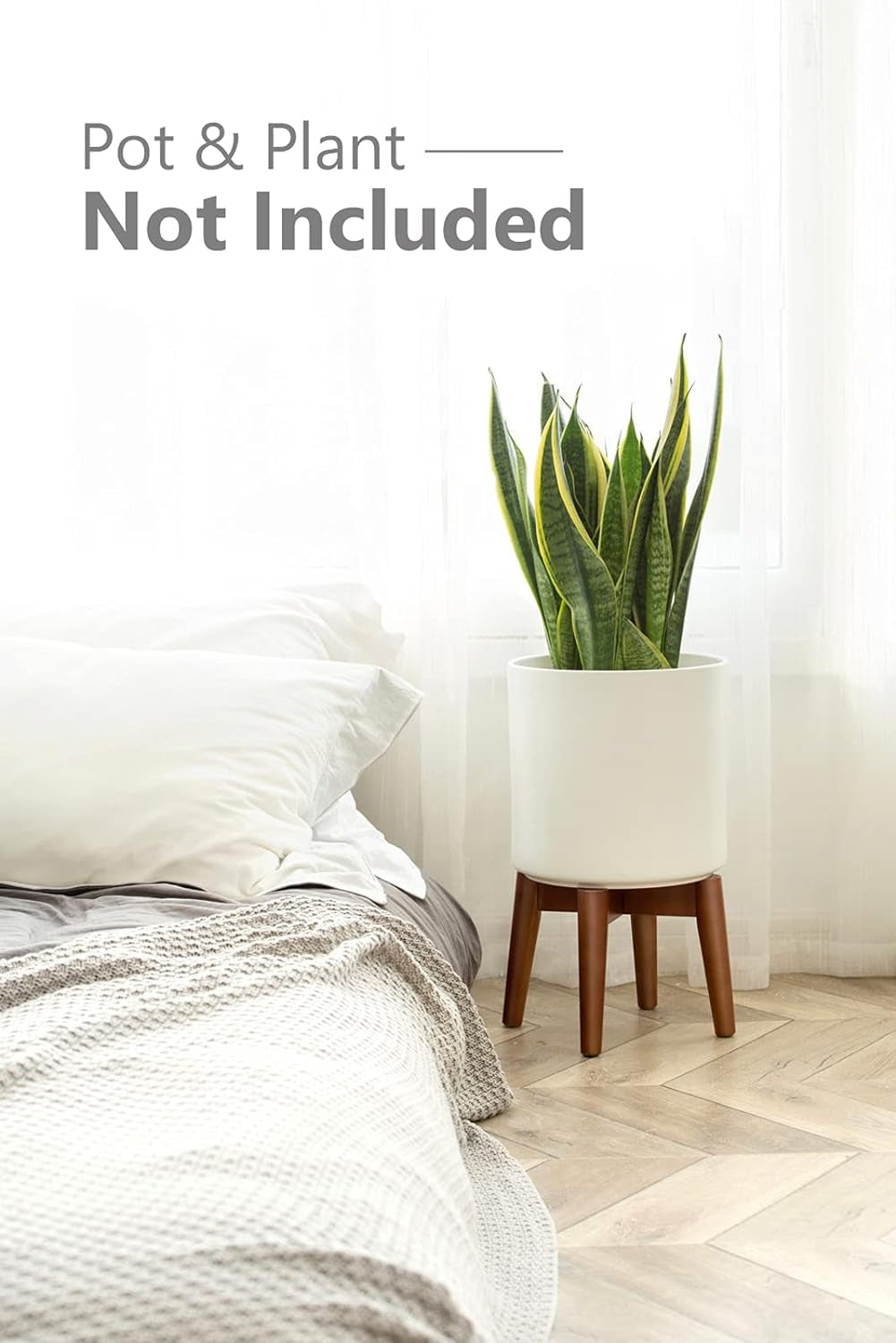 Elevate Your Space with Our Handcrafted Mid-Century Modern Plant Stand - Perfect for Indoor Decor, Brown