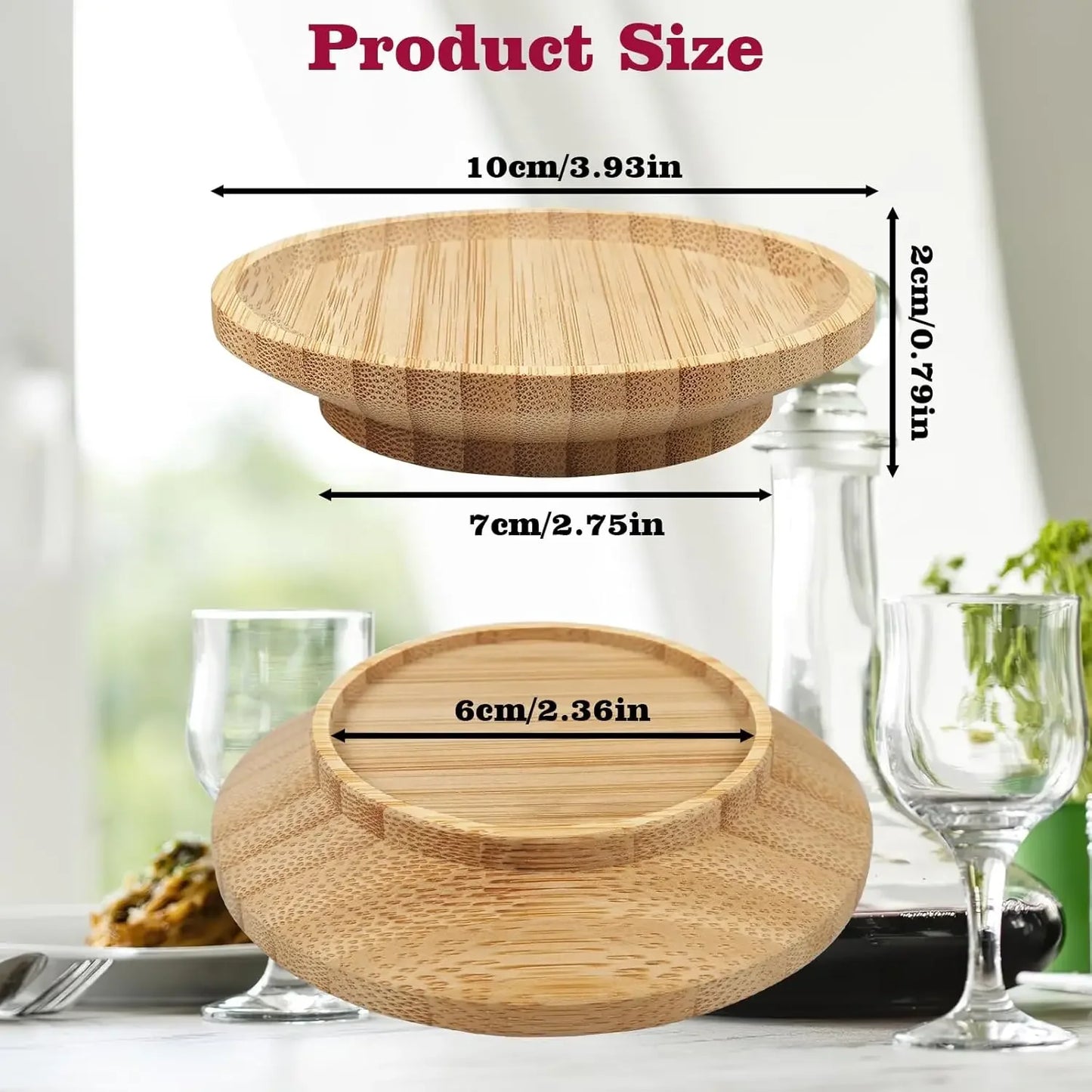 Elevate Your Entertaining with 1-4Pcs Bamboo Wine Glass Charcuterie Toppers - Stylish Covers for Appetizers and Wine Glasses