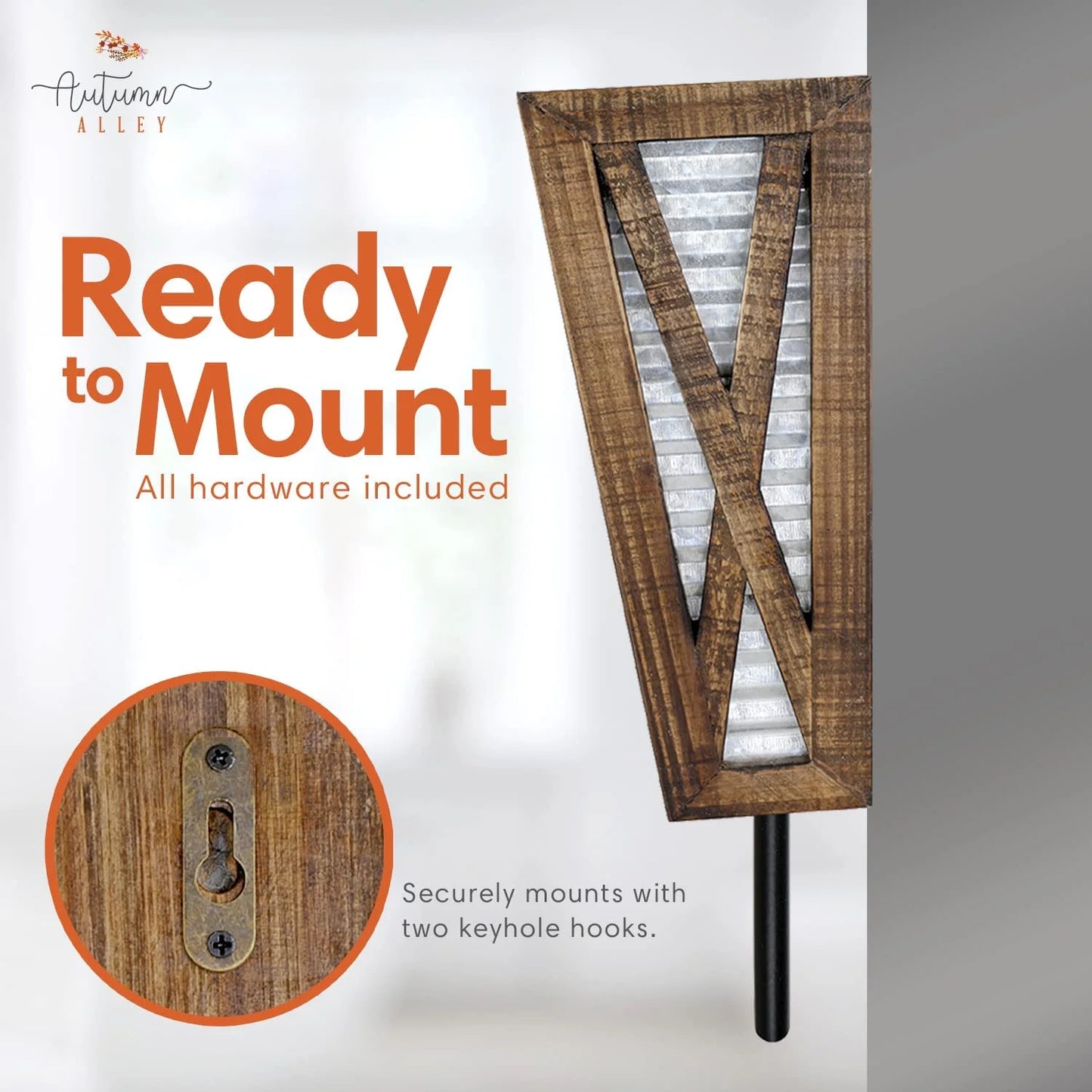 Rustic Farmhouse Hand Towel Holder - Stylish Wall Storage for Your Bathroom and Kitchen in Weathered Brown Wood and Galvanized Metal