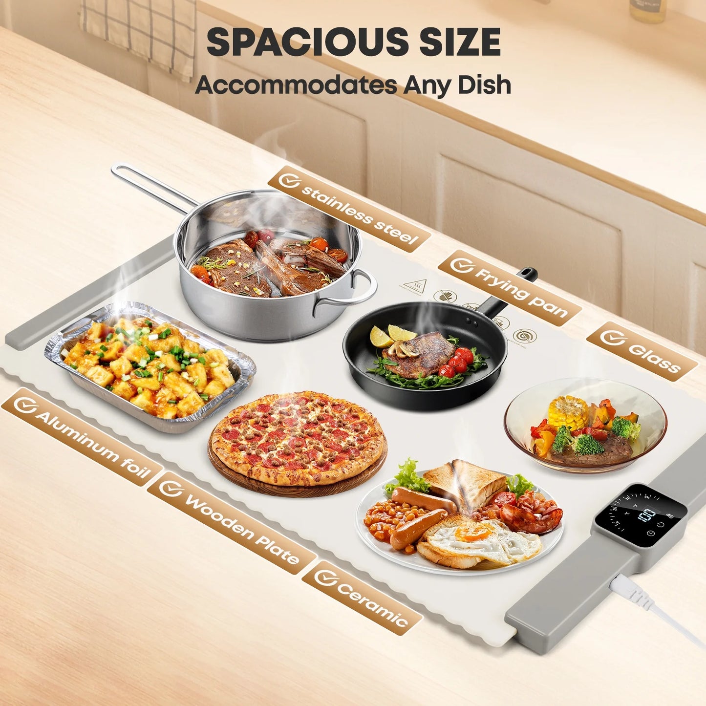 Elevate Your Dining Experience with the Versatile Foldable Silicone Electric Warming Tray - Perfect for Parties and Home Use!