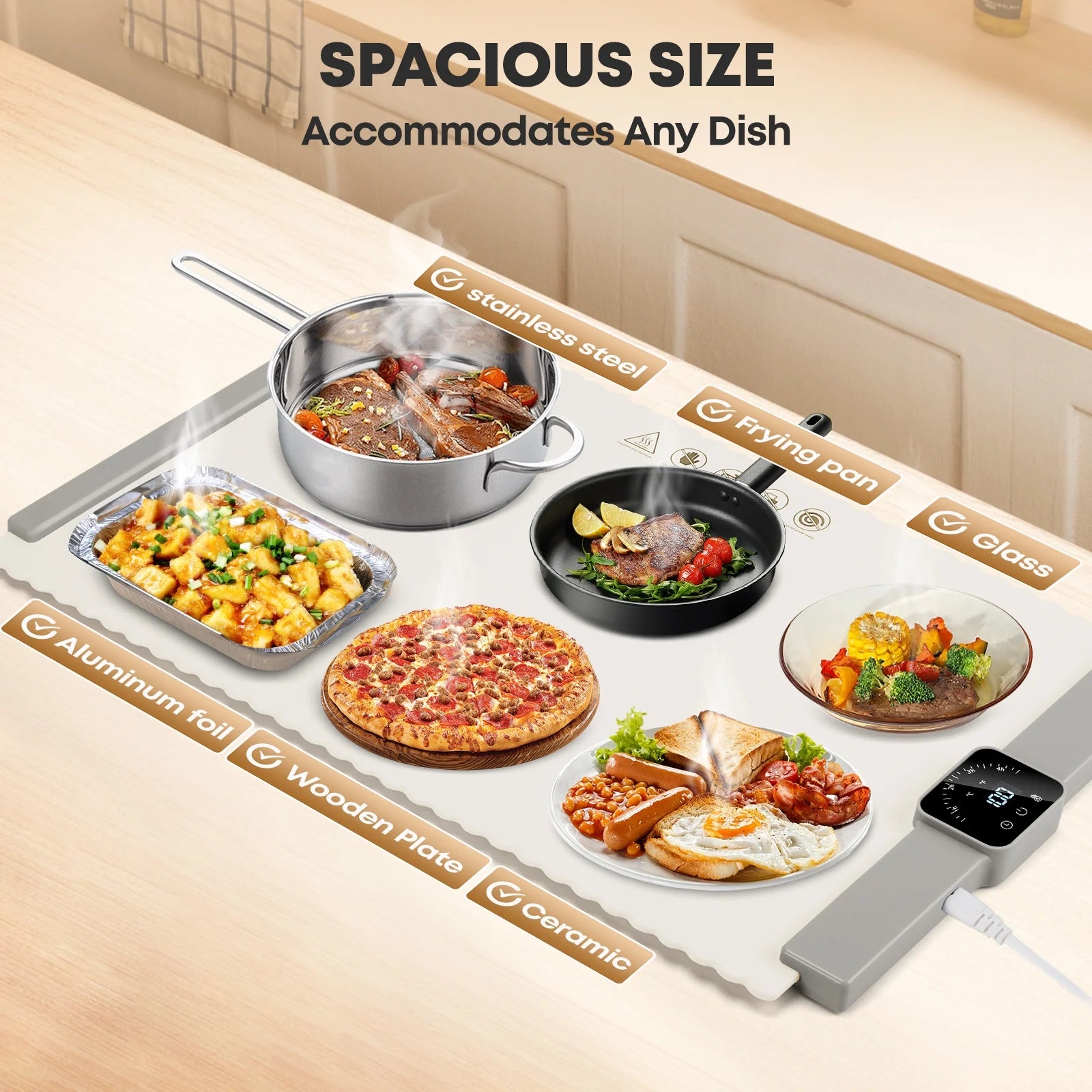 Elevate Your Dining Experience with the Versatile Foldable Silicone Electric Warming Tray - Perfect for Parties and Home Use!