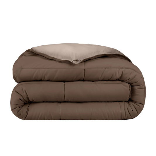 Transform Your Sleep Experience with the Luxurious 1800 Collection Reversible Down Alternative Comforter in Rich Cocoa/Taupe - King/Cal King