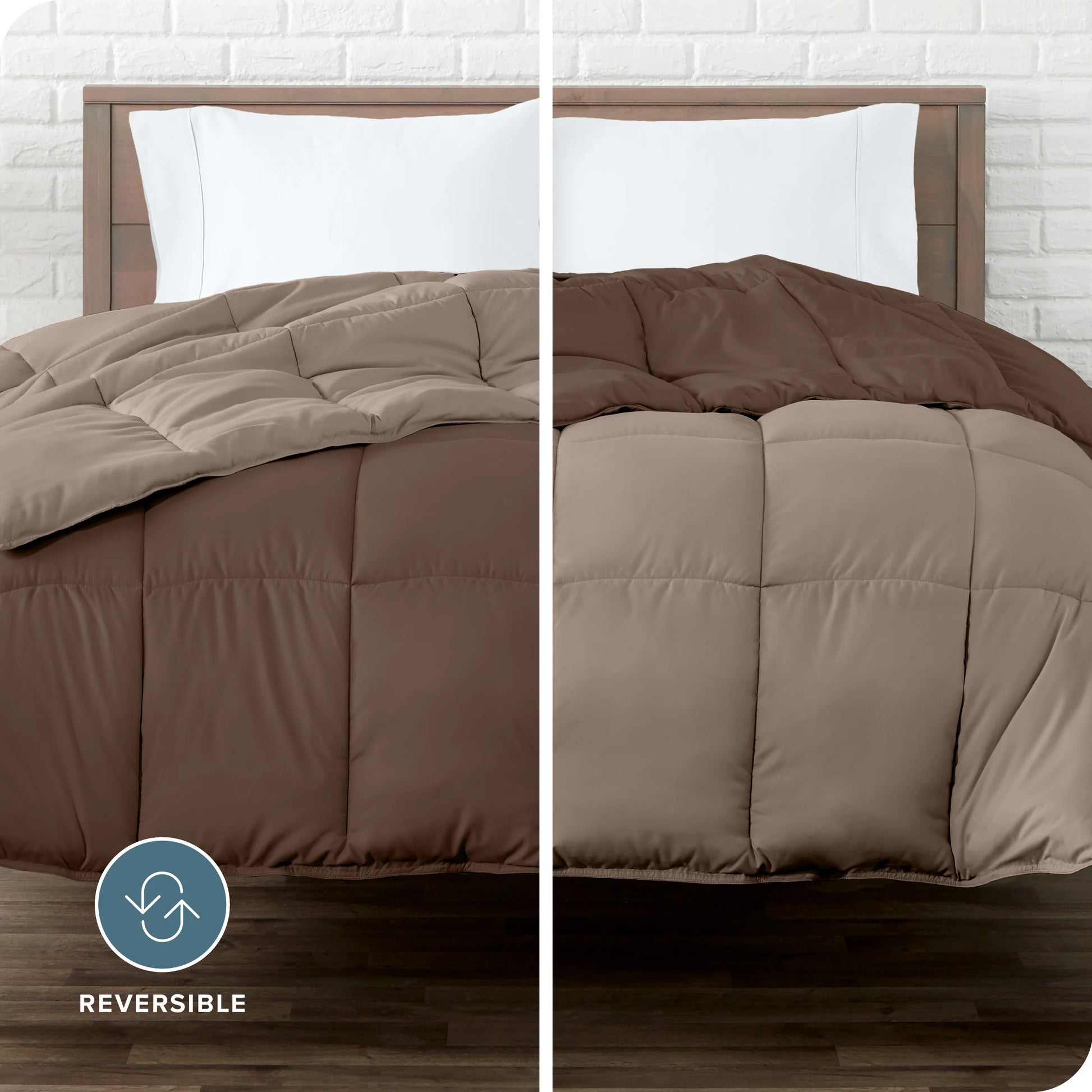 Transform Your Sleep Experience with the Luxurious 1800 Collection Reversible Down Alternative Comforter in Rich Cocoa/Taupe - King/Cal King