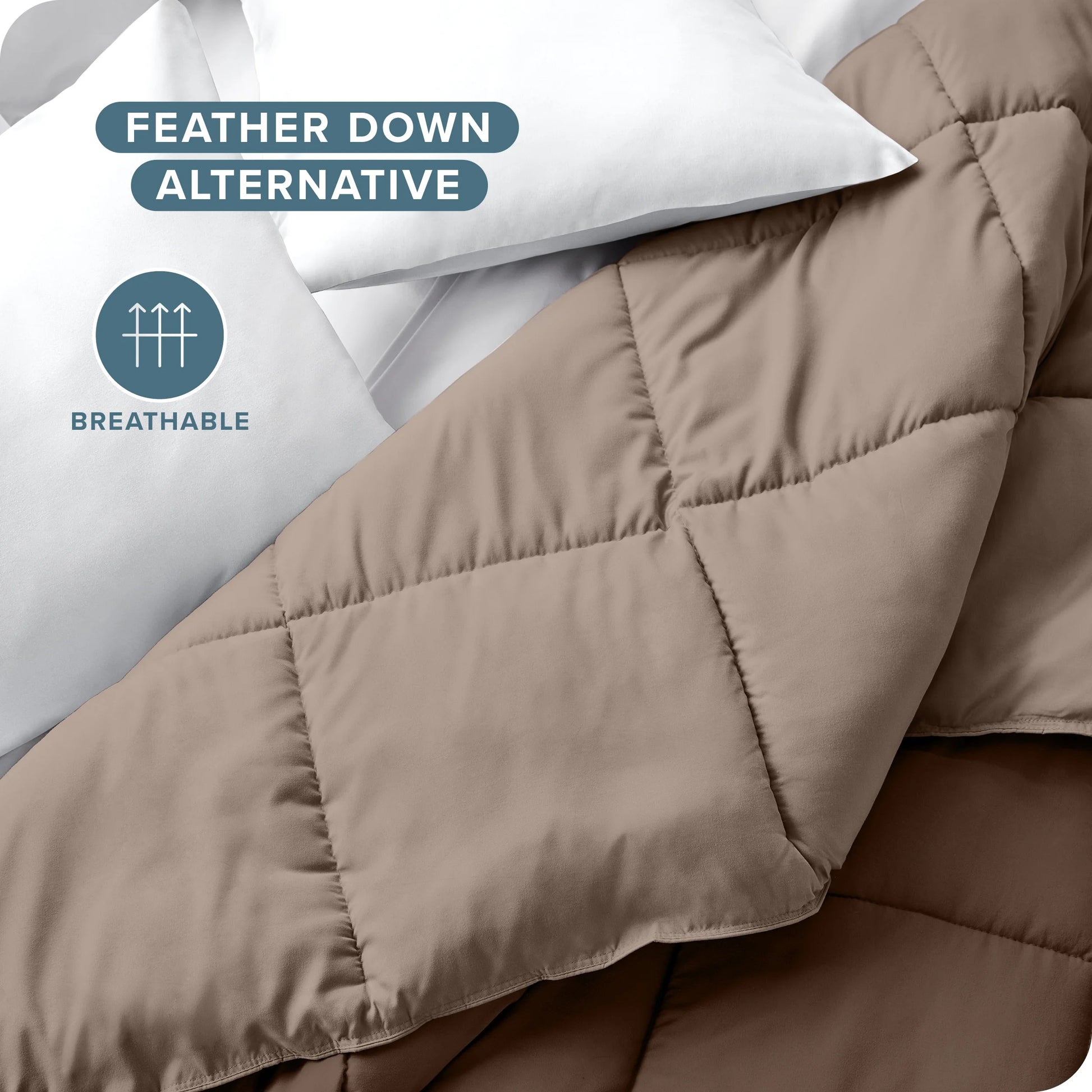Transform Your Sleep Experience with the Luxurious 1800 Collection Reversible Down Alternative Comforter in Rich Cocoa/Taupe - King/Cal King